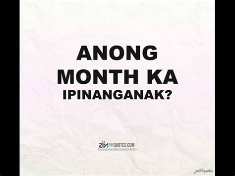 Anong month ka